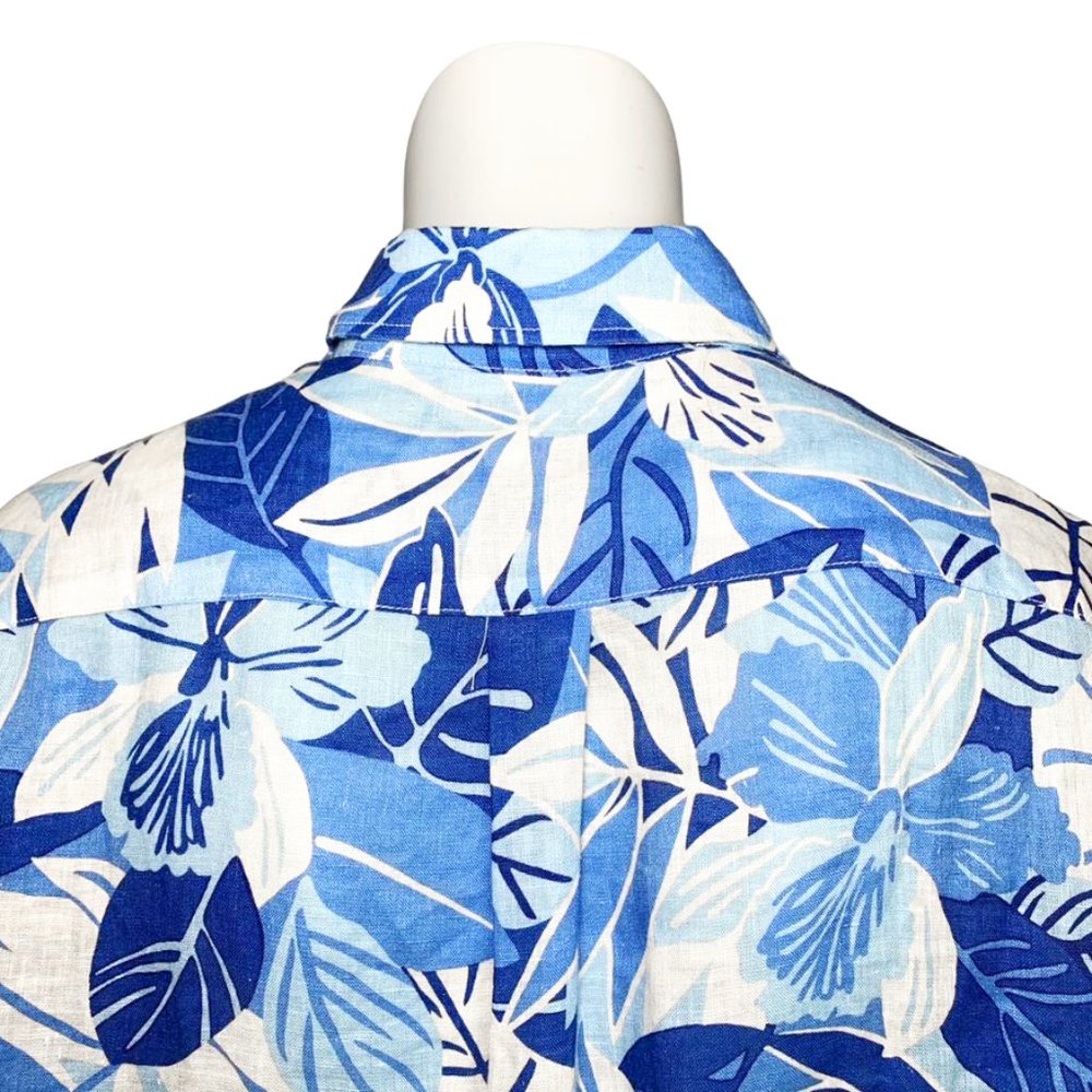 *SOLD*  J. MCLAUGHLIN Gramercy Classic Fit Linen Button Down Shirt in Tropica - Picture 6 of 7